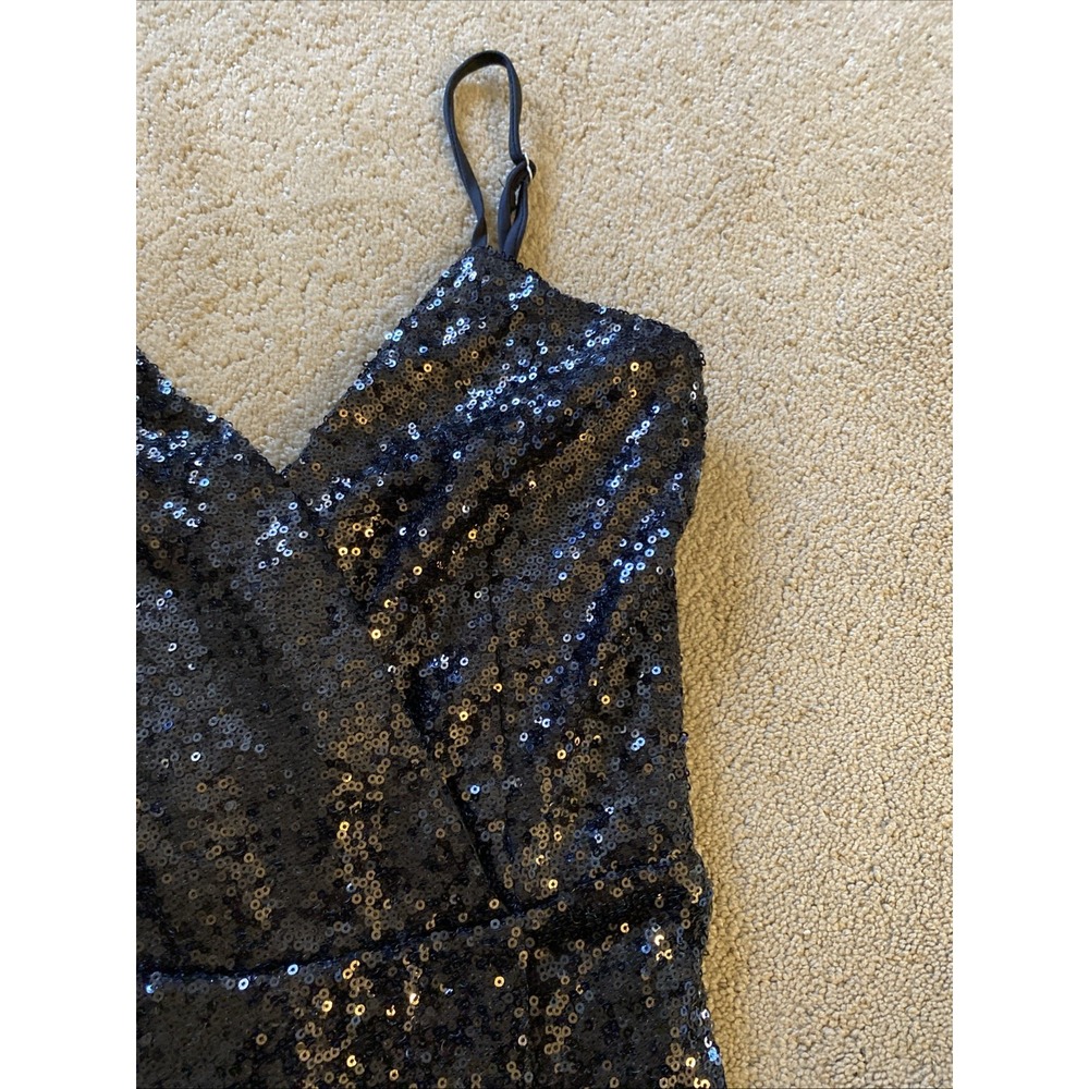 WINDSOR BLACK SEQUIN WRAP-FRONT ROMPER HIGH WAIST FITTED SHORTS‎ SIZE XS - Picture 7 of 16